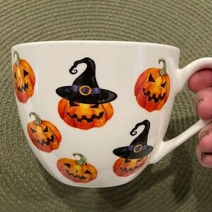 Pumpkin Design White Bone China Mug